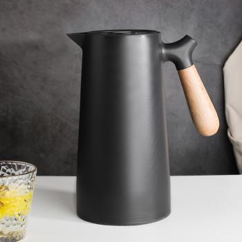 360Home Wasserkessel Kanne mit Glaseinsatz Teekessel 1L schwarz